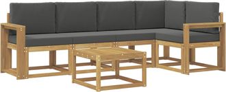 vidaXL Conjunto De Sof&aacute;s De Exterior 6 Uds. Blanco Y Antracita Vidaxl