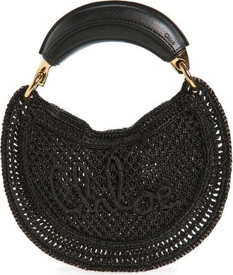 Chloé Summer Banana Raffia Hobo Bag in Black at Nordstrom