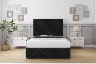 Comfort Beds Florida Naples Divan Base No Drawers - 54 Headboard-Footboard in Black | Size: King