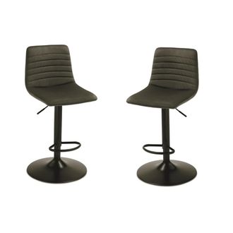 MondoViro Conjunto de 2 taburetes de tela verde, 45x45 cm, 90 cm de alto