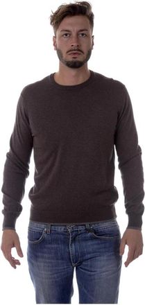 Armani Jeans Sweatshirts - Heren - Ronde hals truien - Bruin - L - Katoen - Truien & Vesten