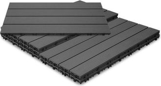 Vingo Vingo - swanew Piastrelle per terrazza Piastrelle in legno a incastro 24 pezzi Piastrelle di rivestimento 60 x 30 per terrazza da giardino, antracite