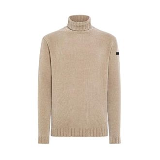 Roberto Ricci Design Turtlenecks, male, Beige, L, Maglia dolcevita in filato stretch con dettagli lavorati a coste