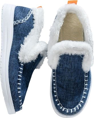 Generic Womens Winter Shoes Ladies Fur Lined Mid Calf Boots Flat Suede Warm Fuzzy Fluffy Walking Snow Boots Comfort Thermal Slip On Anti-Slip Casual Outdoor G