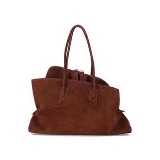 The Attico La Passeggiata Suede Medium Tote Light Choco Bos Taurus Lining Shoulder Bag
