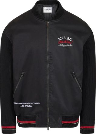 Iceberg Comfort Fit Gabardine Jas - Heren - Bomber jackets - Zwart - M - Jassen