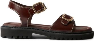 Claudie Pierlot leather buckle sandals - women - Calf Leather/Zamak/Lamb Skin/Synthetic Rubber - 36 - Brown