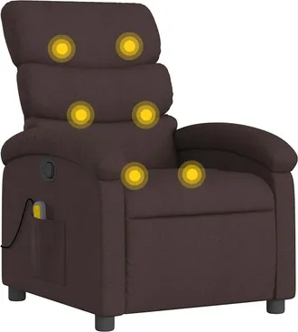 vidaXL Vidaxl - Sill&oacute;n De Masaje Reclinable De Tela Marr&oacute;n Oscuro