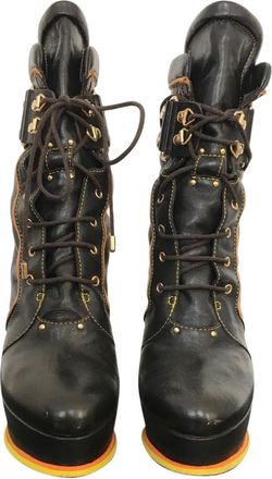 Vicini brown leather lace-up boots Size 37