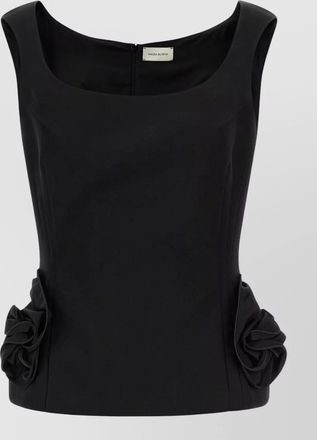 Magda Butrym silk blend floral appliqu&eacute; top