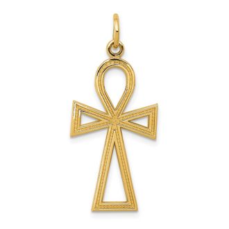 Diamond2Deal 10k Yellow Gold Ankh Cross Charm
