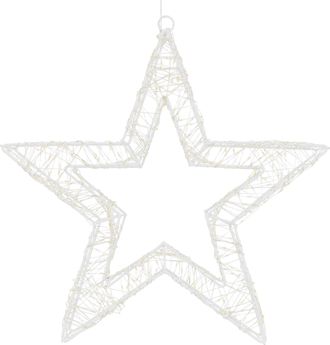 Ambiance Ambiance - Ecd Germany Estrella De Navidad Colgante Con 960 Leds Ip44 Iluminaci&oacute;n Blanco C&aacute;lido 38 Cm Decoraci&oacute;n Navide&ntilde;a Con Temporizador Copo De Nie