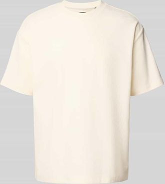 Mc Neal T-Shirt mit geripptem Rundhalsausschnitt in Ecru, Gr&ouml;&szlig;e XXXL