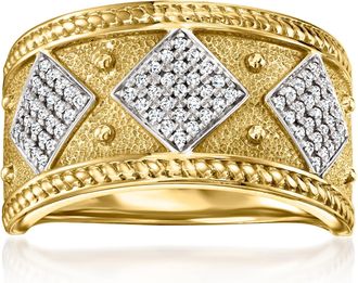 Ross-Simons Diamond Geometric Ring in 18kt Yellow Gold