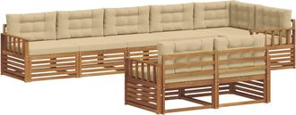 vidaXL Conjunto De Sof&aacute;s De Exterior 8 Uds. Natural Y Beige Vidaxl