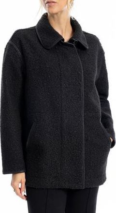 Max Studio High Pile Fleece Jacket in Black at Nordstrom Rack, Size X-Large