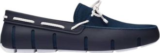 Swims Mens Braided Lace Loafers In Navy & White