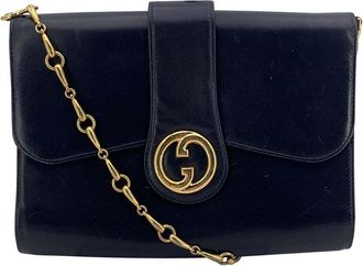 Gucci Blue Leather Shoulder Bag (Authentic Pre-Loved)