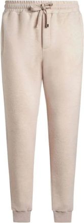 Etro Jogging wollen broek met borduursel - Heren - Sweatpants - Beige - XL - Wol - Broeken