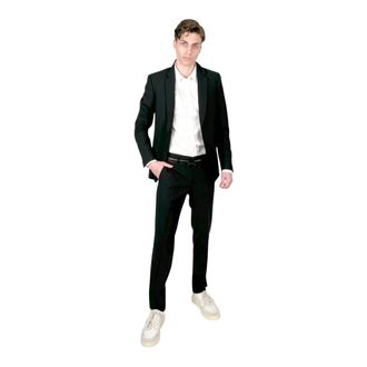 Mauro Grifoni Single Breasted Suits, male, Black, XL, Slim Fit Technical Wool Mens Suit