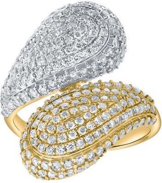 LuvMyJewelry Sable 2.15 Ct 14K Gold Two Tone Pave Diamond Ring in 14K Yellow Gold at Nordstrom, Size 7