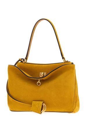 Balenciaga Womens Mustard Suede Small Rodeo Handbag Curry Borse A Mano Bag