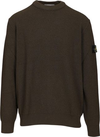 Stone Island Relaxed Fit Crew Neck Sweater with Ribbed Details