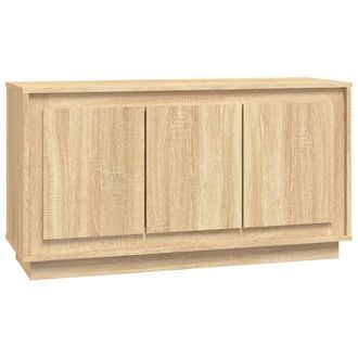 Berkfield Home Sideboard Sonoma Oak 102x35x55 cm Engineered Wood in Light Tan | Size: 102 x 35 x 55 cm