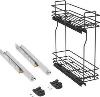 Emuca Emuca Botellero Lateral Extra&iacute;ble Titanemax Con Cierre Suave, M&oacute;dulo 200mm, Acero, Gris Antracita