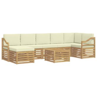 vidaXL Conjunto De Sof&aacute;s De Exterior 8 Pcs Blanco Y Crema Vidaxl