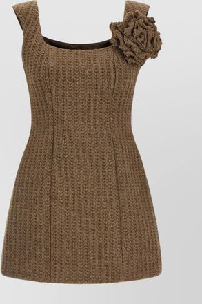 Giuseppe Di Morabito embellished floral knit sleeveless square dress