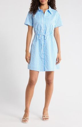 Sugarlips Saida Kenda Striped Shift Minidress in Blue White Stripe at Nordstrom, Size X-Small