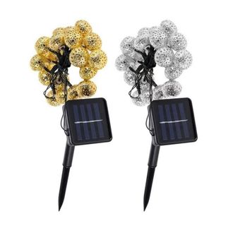 OEM 20 Globos Luminosos Amarillos De Metal Plateado Con Temporizador Para Decoraci&oacute;n Del Hogar, Bodas, Navidad, Interiores Y Exteriores, 5 M