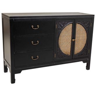 Wanderlust Deco Aparador de madera negro 106x36x73