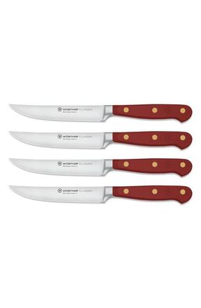 W&uuml;sthof Classic 4-Piece Steak Knife Set in Red Purple at Nordstrom