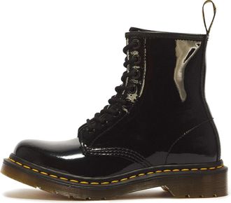 Dr. Martens 1460 Combat Boots Womens Black Patent Leather Round Toe Hawk2977