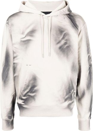 Heliot Emil abstract-print cotton hoodie - men - Cotton - S - Brown