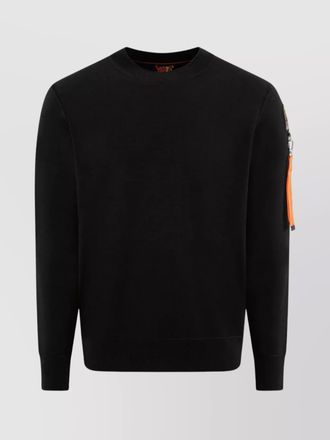 Parajumpers mens sweater with shoulder patch and zipper