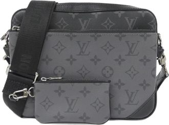 Louis Vuitton Black Gris Monogram Eclipse Coated Canvas Pouch Shoulder Bag (Pre-Owned)