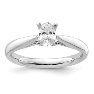 Diamond2Deal 14k White Gold Lab Grown Diamond Wedding Band Ring 1/2Ct Clarity- VS Color- D-E