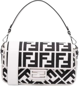 Fendi Pre-owned Shoulder Bags, female, White, Size: ONE SIZE Pre-owned Canvas fendi-bags