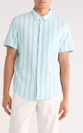 Original Penguin Stripe Cotton Button-Up Shirt in Plume at Nordstrom Rack, Size Xx-Large