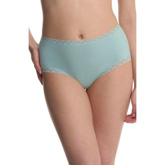 Natori Bliss Cotton Full Brief in Blue Meadow at Nordstrom, Size Medium
