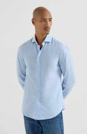 Brunello Cucinelli Oxford shirt in Azure at Nordstrom, Size Xxx-Large Eu