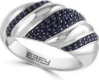 Effy Sterling Silver Pav&eacute; Black Spinel Ring at Nordstrom Rack, Size 7