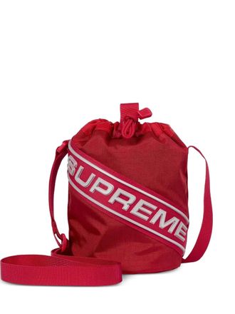 SUPREME small logo-patch shoulder bag - Red