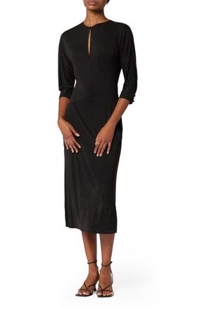 Equipment Maryse Cutout Back Midi Dress in True Black at Nordstrom, Size X-Small