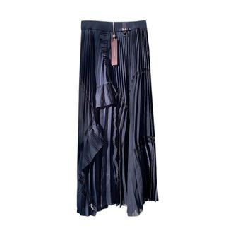 CLAIRE CAMPBELL Navy Pleated Midi Skirt Size XS