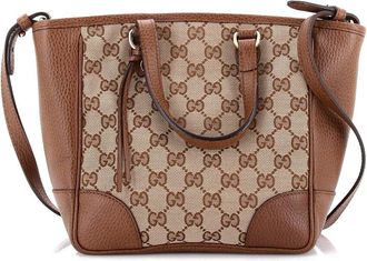 Gucci Brown Gg Canvas & Leather Bree Convertible Tote Small (Authentic Pre- Loved)