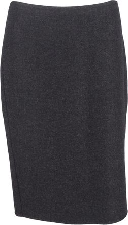 Max Mara Midi Pencil Skirt in Grey Wool
